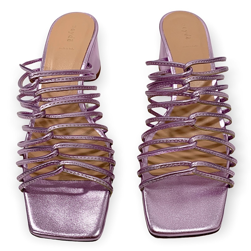 Aeyde Metallic Strappy Sandals